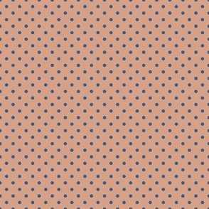 Tiny Polka Dot Pattern  - Adobe Brick and Lapis Blue