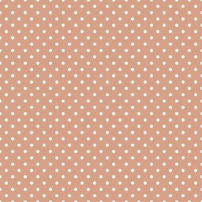 Tiny Polka Dot Pattern  - Adobe Brick and White