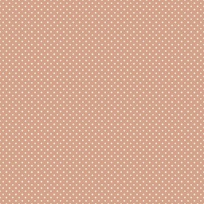 Micro Polka Dot Pattern  - Adobe Brick and White