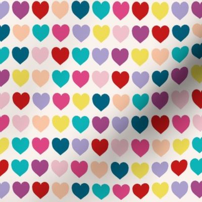 line of hearts colourfull