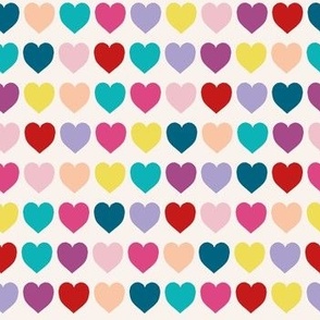 line of hearts colourfull