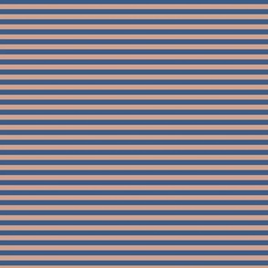 Small Horizontal Bengal Stripe Pattern - Adobe Brick and Lapis Blue