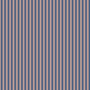 Small Vertical Bengal Stripe Pattern - Adobe Brick and Lapis Blue