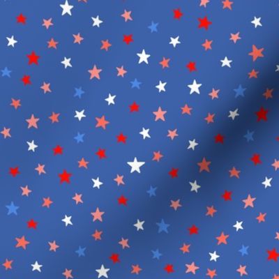 Fourth of July stars on blue