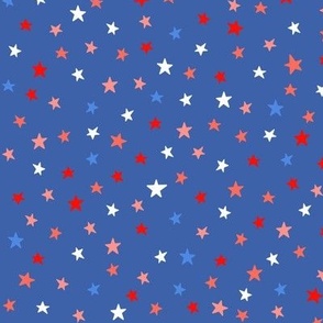 Fourth of July stars on blue