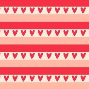 Pink valentine heart stripes 