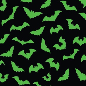 Green Black Bats Halloween - L