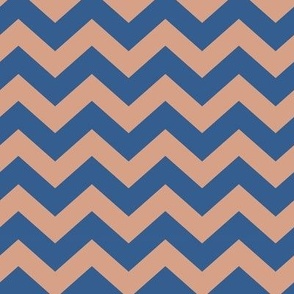 Chevron Pattern - Adobe Brick and Lapis Blue