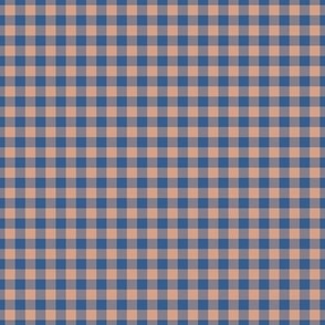 Small Gingham Pattern - Adobe Brick and Lapis Blue