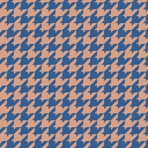 Houndstooth Pattern - Adobe Brick and Lapis Blue