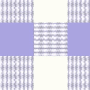 Fun Pearls and Dots Textured Buffalo Checks Pastel Colors Mix Large 2 Whimsical Funky Retro Checks Pattern in Baby Colors Lilac Light Purple Violet Lavender A6A3DE Natural White Ivory FEFDF4 Fresh Modern Geometric Abstract