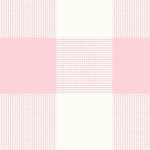 Fun Pearls and Dots Textured Buffalo Checks Pastel Colors Mix Large 2 Whimsical Funky Retro Checks Pattern in Baby Colors Cotton Candy Pink Light Pink F1D2D6 Natural White Ivory FEFDF4 Fresh Modern Geometric Abstract