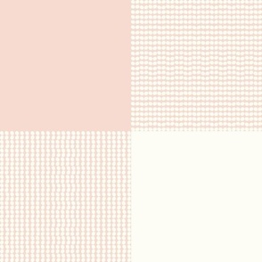 Fun Pearls and Dots Textured Buffalo Checks Pastel Colors Mix Large Whimsical Funky Retro Checks Pattern in Baby Colors Blush Pink Light Orange EFDACE Natural White Ivory FEFDF4 Fresh Modern Geometric Abstract