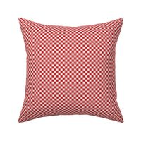 Gingham tiny small red white diagonal check