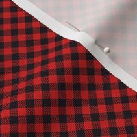 Gingham tiny small red black diagonal check