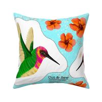 Soft Hummingbird plush cut and sew