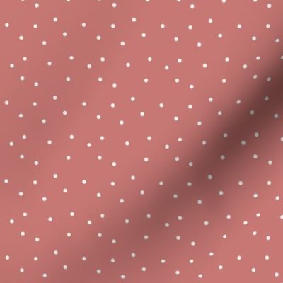 polka pink small scale - dusty pink, spot, dot