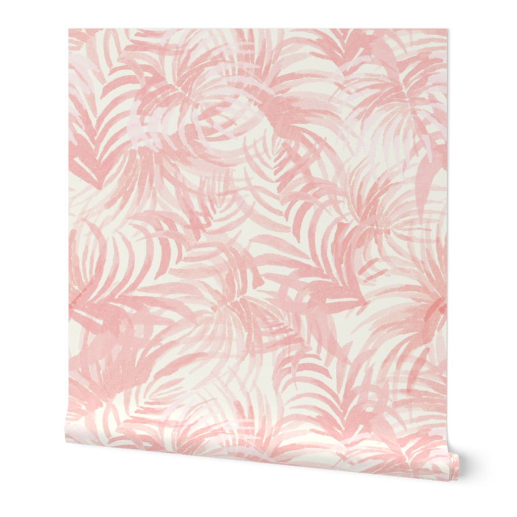 Watercolor Pink Palms (Large Scale)