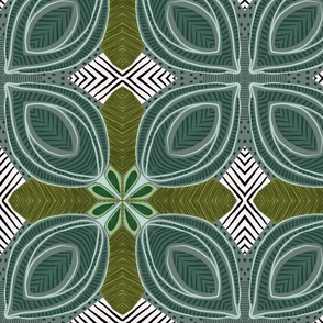 Olive and Teal tile 