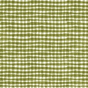 Hand-painted Gingham Check_Pickled Pepper Green