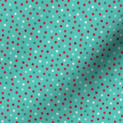 Merry Confetti Dots on Aqua 