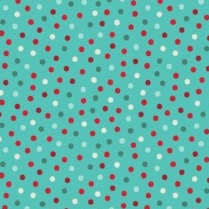 Merry Confetti Dots on Aqua 