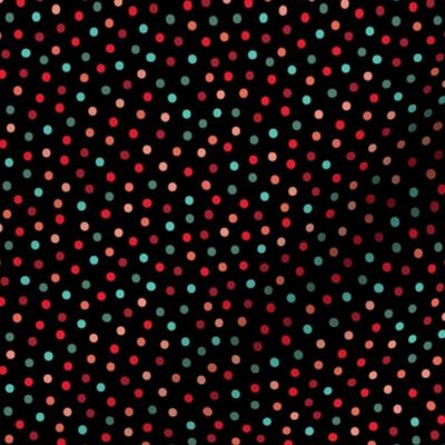 Merry Confetti Dots on Black 
