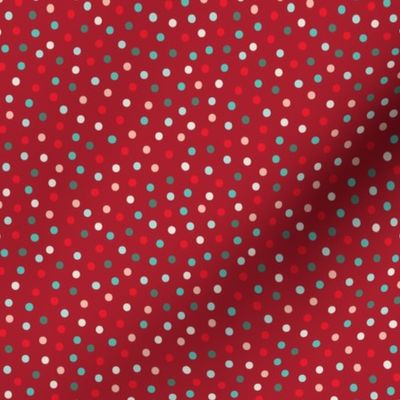 Merry Confetti Dots on Red 