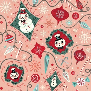 Whimsy Frost Holiday on Peach 