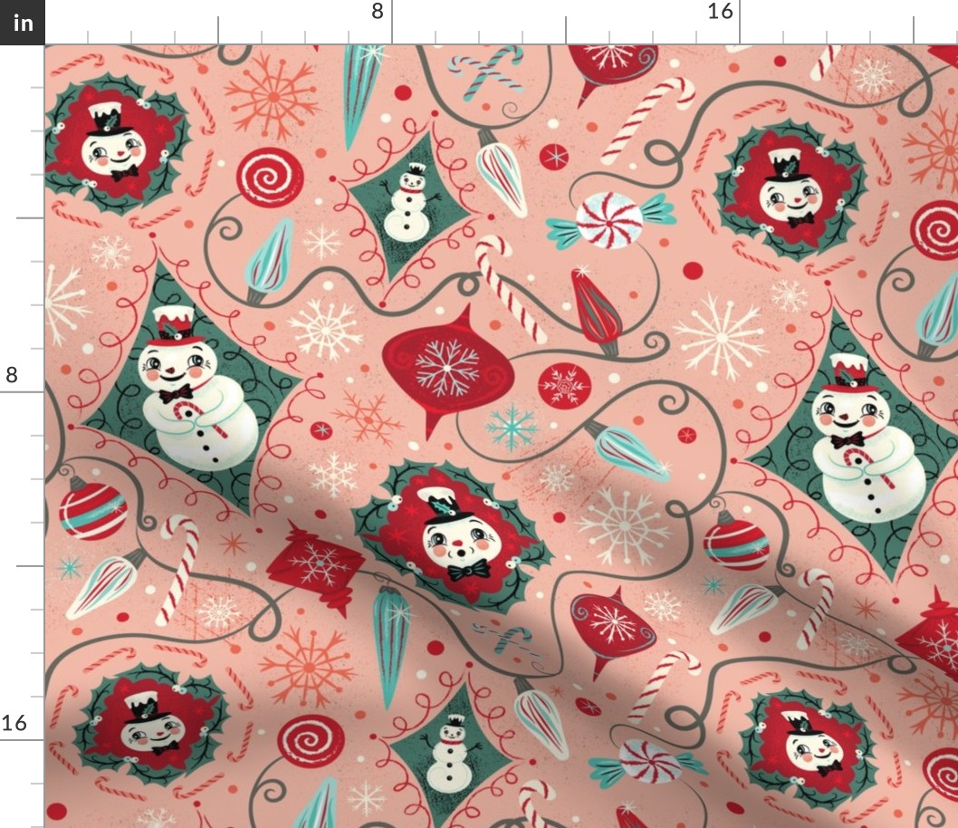 Whimsy Frost Holiday on Peach 