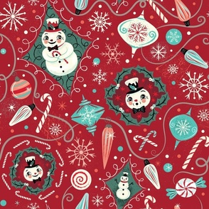 Whimsy Frost Holiday on Red