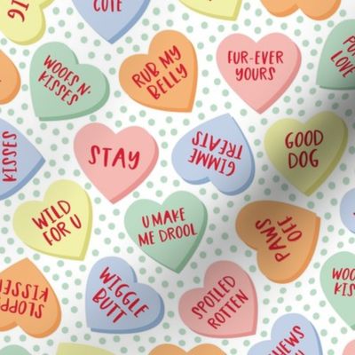 Canine Candy Hearts - Mint Dot, Large Scale
