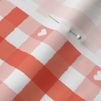 Valentine Gingham - Poppy/Pink, Large Scale