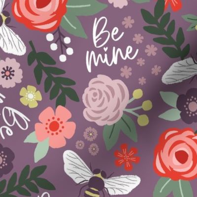 Be Mine Purple Floral - Large Scale