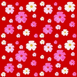 Retro Floral - Pink and Red