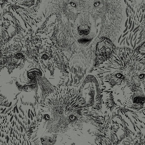 Pack of Wolves deep grey 