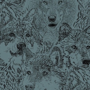 Pack of Wolves Metal blue