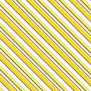 Wildflower Yellow with White Diagonal Stripes