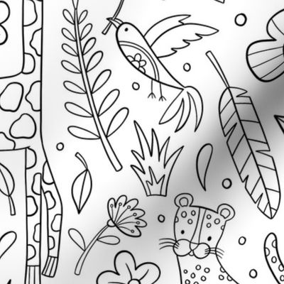 Kids’ safari coloring book wallpaper