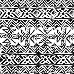 Tribal maya ink print motif