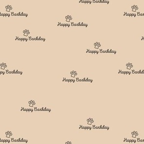 Happy Barkday for your dog birthday or gotcha day sweet pet paw and text minimalist design on beige sand 