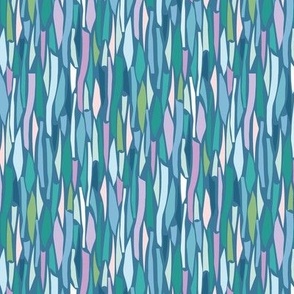 Abstract Geometric Stripe in Blues, Purple and Green