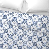 Navy Toile Lattice