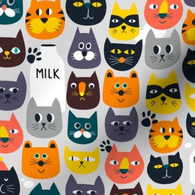 Cat faces and milk