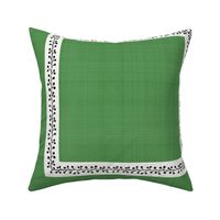 Green and Black Berry Stripe Banded Pillow