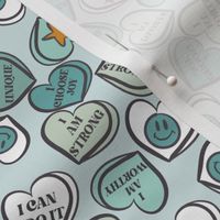 Candy Heart Affirmations Blue
