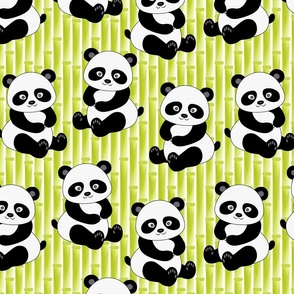 Simple Panda Bear bambus lime green