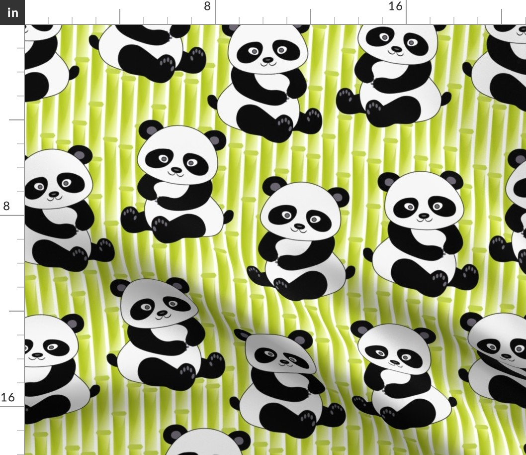 Simple Panda Bear bambus lime green