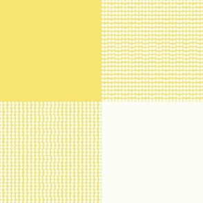 Fun Pearls and Dots Textured Buffalo Checks Pastel Colors Mix Large Whimsical Funky Retro Checks Pattern in Baby Colors Buttercup Yellow Gold F1E377 Natural White Ivory FEFDF4 Fresh Modern Geometric Abstract