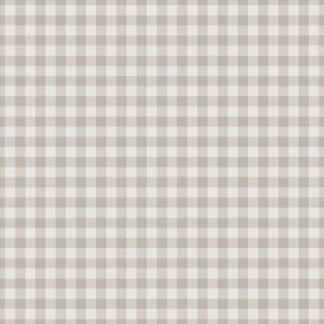 Small Gingham Pattern - White Dove and Silver Dollar